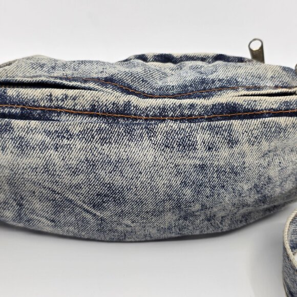 Vintage 80s SHANE Acid Wash Denim Fanny Pack Belt Bag Crossbody Y2K Grunge - Picture 6 of 7